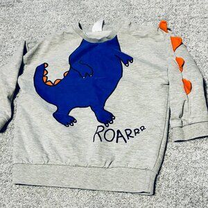 H&M Boys Dino Crew Neck Sweatshirt, Size 2-3Y